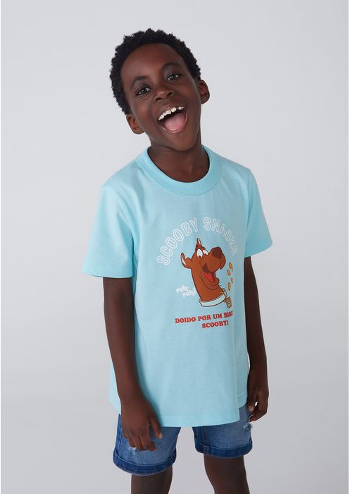 Camiseta Infantil Unissex Scooby-doo Warner Estampada - Azul
