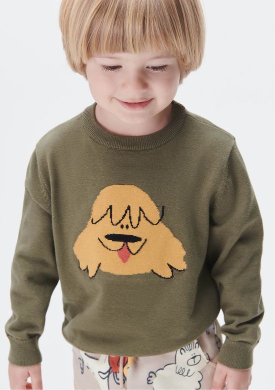 Foto do produto: Blusão Infantil Menino Toddler Em Tricô - Verde