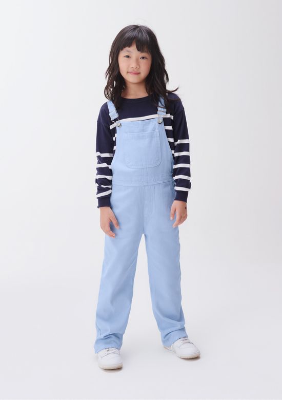 Foto do produto: Jardineira Longa Infantil Menina Em Sarja - Azul