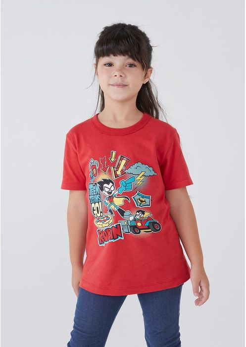 Camiseta Infantil Teen Titans Go Unissex - Vermelho