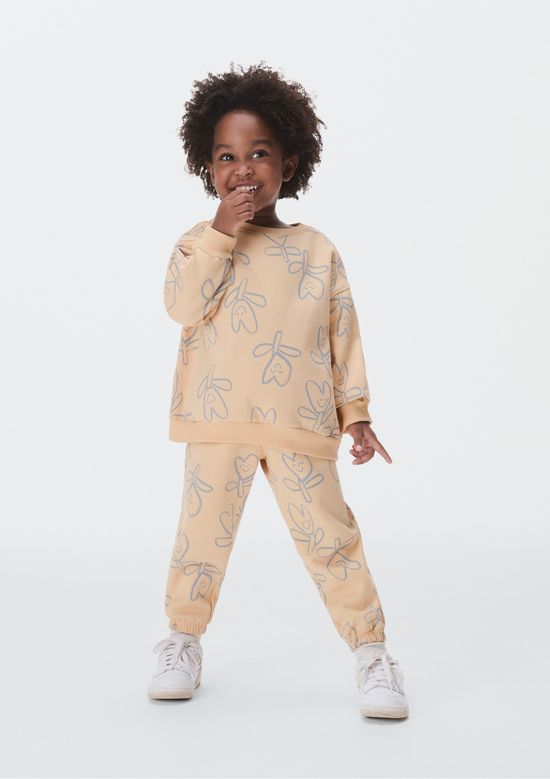 Foto do produto: Blusão Infantil Menina Toddler em Moletom Estampado - Bege
