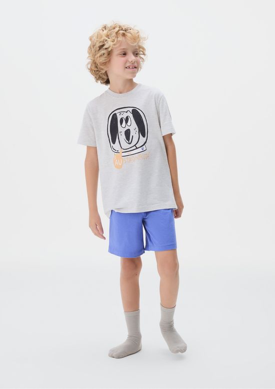 Foto do produto: Pijama Infantil Menino Curto Com Estampa - Cinza