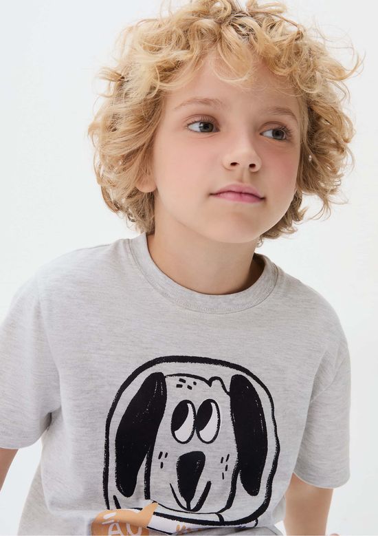 Foto do produto: Pijama Infantil Menino Curto Com Estampa - Cinza