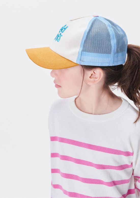 Foto do produto: Blusão Em Tricô Infantil Menina Listrado - Off white