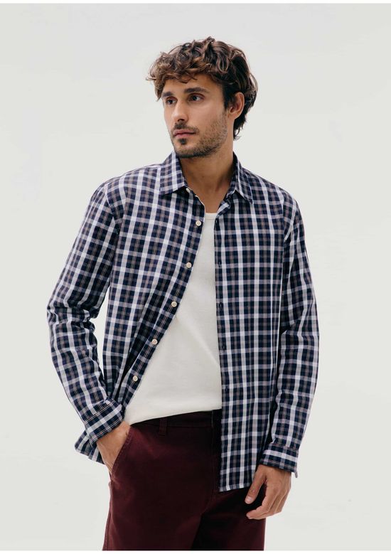 Foto do produto: Camisa Masculina Manga Longa Xadrez - Preto