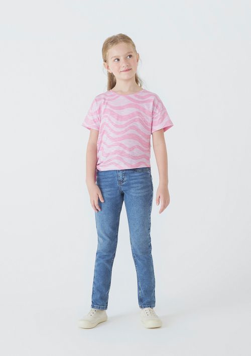 Calça Jeans Infantil Menina Skinny Com Elastano - Azul