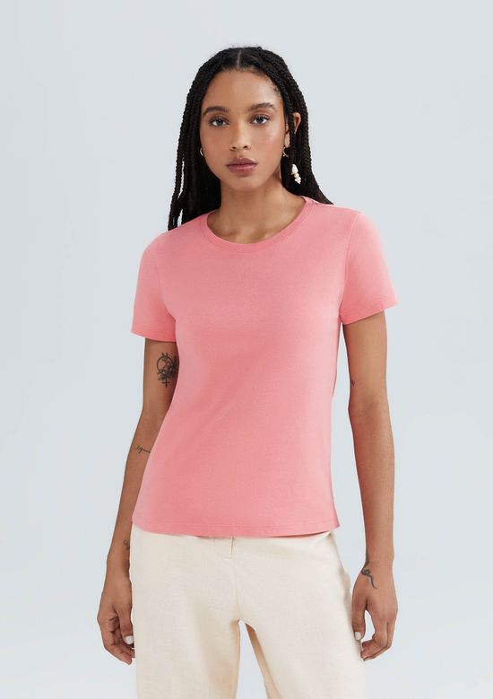 Foto do produto: Camiseta Básica Feminina Slim World - Rosa