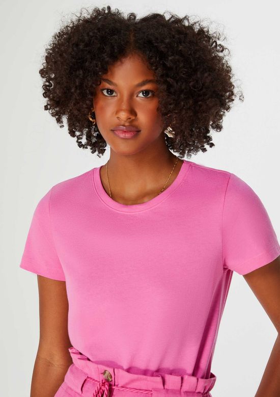 Foto do produto: Camiseta Básica Feminina Slim World - Rosa