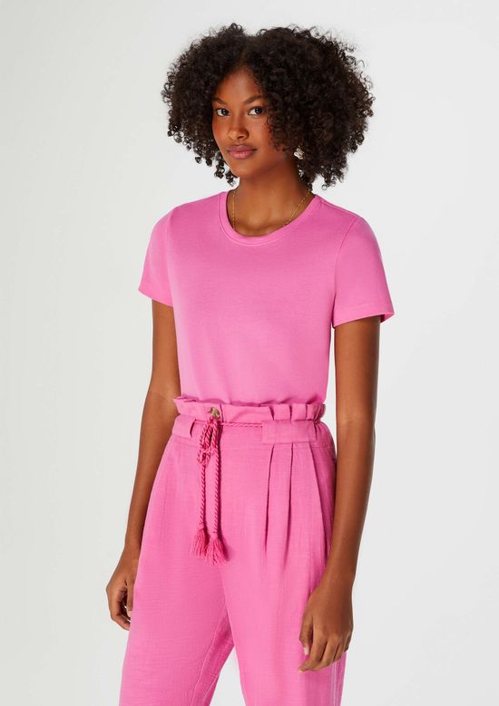 Foto do produto: Camiseta Básica Feminina Slim World - Rosa