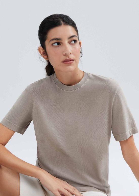 Foto do produto: Camiseta Básica Feminina Estonada Soft - Bege