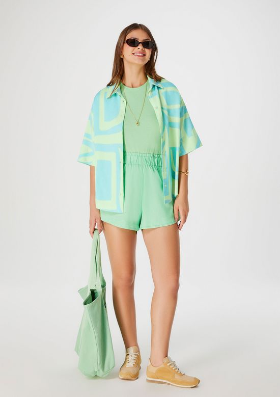 Foto do produto: Camiseta Básica Feminina Slim World - Verde