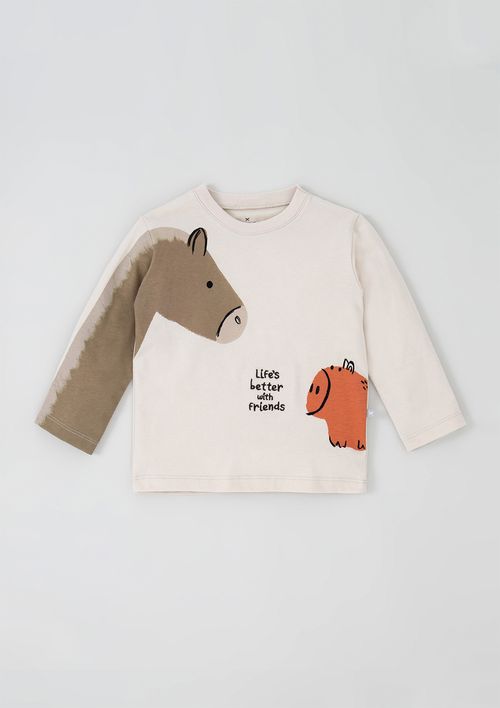 Camiseta Infantil Menino Comfort Toddler - Bege