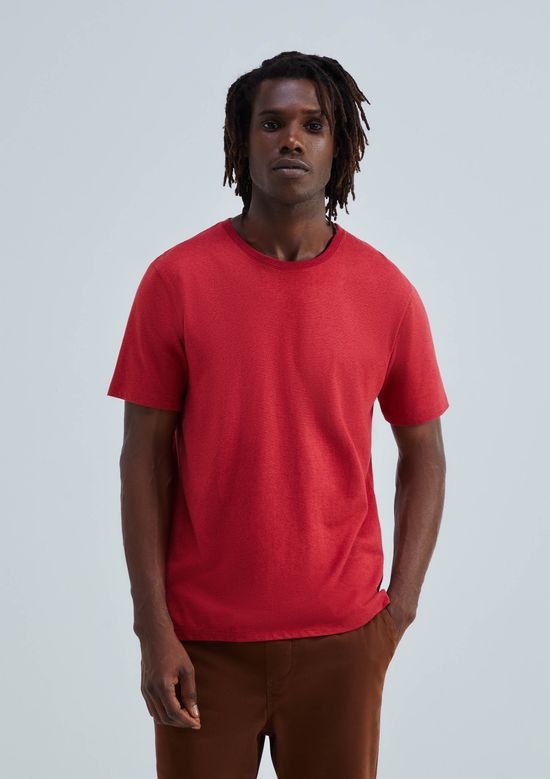 Foto do produto: Camiseta Básica Masculina Manga Curta Em Malha H+ - Vermelho