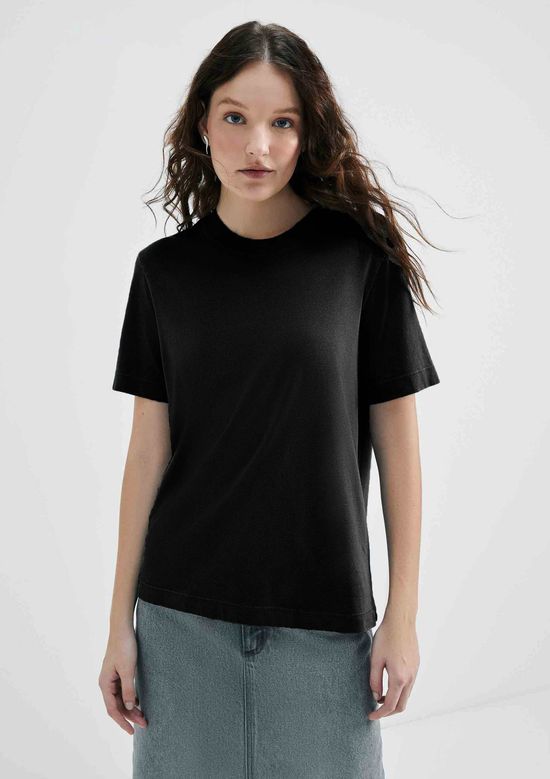 Foto do produto: Camiseta Básica Feminina Estonada Soft - Preto