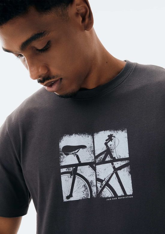 Foto do produto: Camiseta Masculina Manga Curta Com Estampa - Cinza