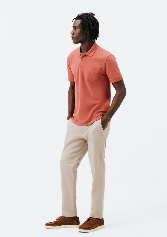 Foto do produto: Camisa Polo Básica Masculina Em Piquet Com Bolso - Vermelho