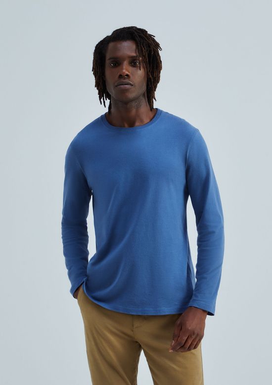 Foto do produto: Camiseta Básica Masculina Manga Longa World - Azul