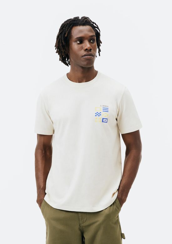 Foto do produto: Camiseta Masculina Manga Curta Com Estampa - Off white