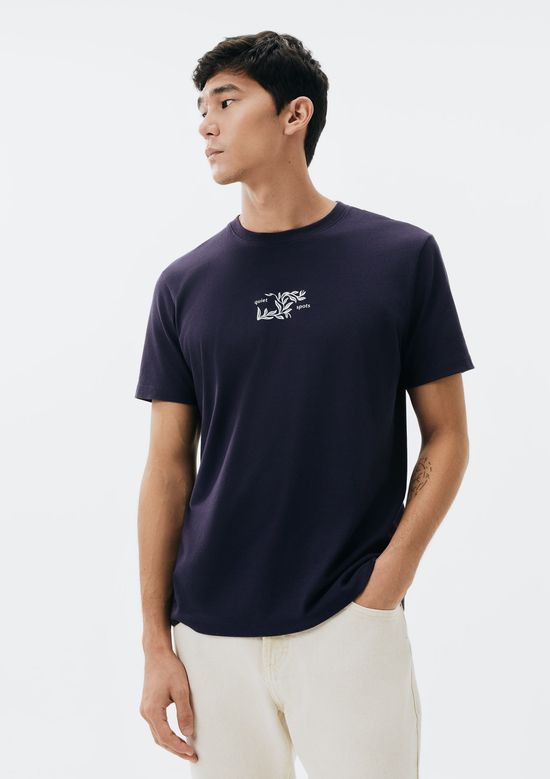 Foto do produto: Camiseta Masculina Manga Curta Com Estampa - Azul