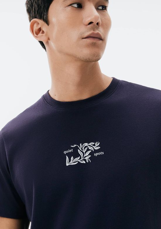 Foto do produto: Camiseta Masculina Manga Curta Com Estampa - Azul