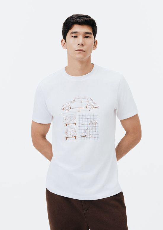 Foto do produto: Camiseta Masculina Manga Curta Com Estampa - Branco