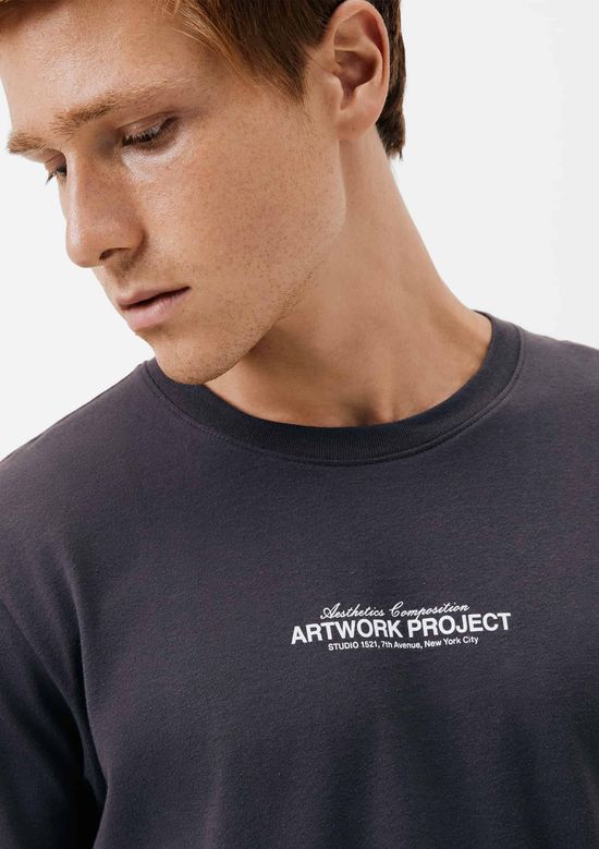 Foto do produto: Camiseta Masculina Manga Curta Com Estampa - Cinza