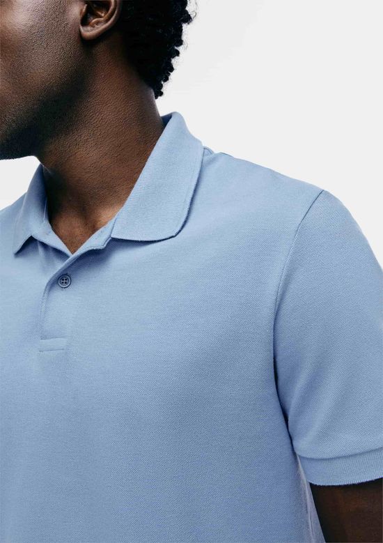 Foto do produto: Camisa Polo Básica Masculina Em Piquet - Azul