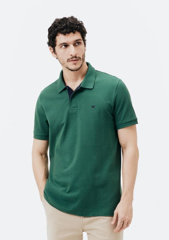 Foto do produto: Camisa Polo Básica Masculina Em Piquet Com Bordado - Verde