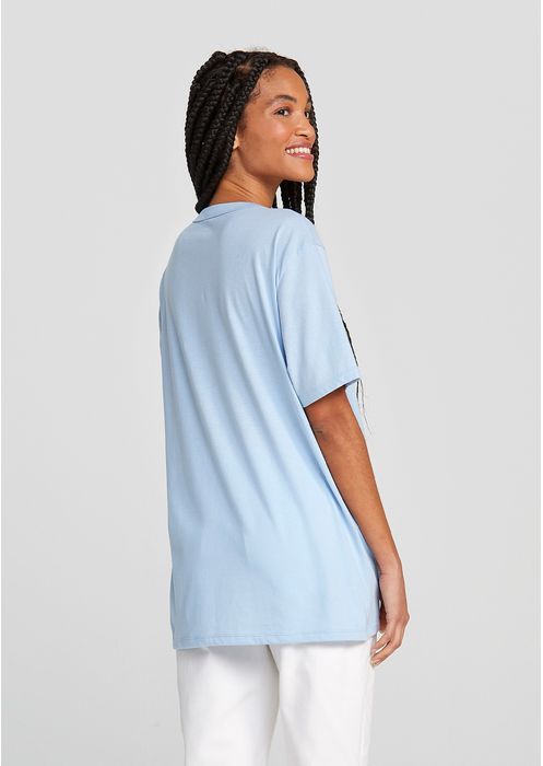 Camiseta Unissex Regular Em Malha Mulher Maravilha - Azul Claro