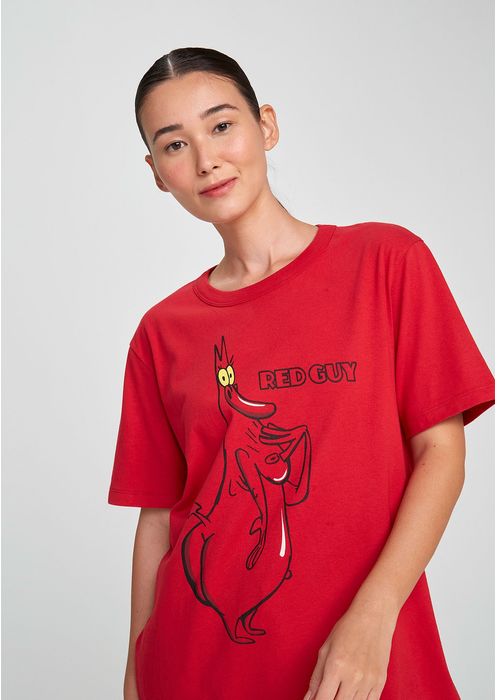Camiseta Unissex Regular Em Malha Red Guy - Vermelho