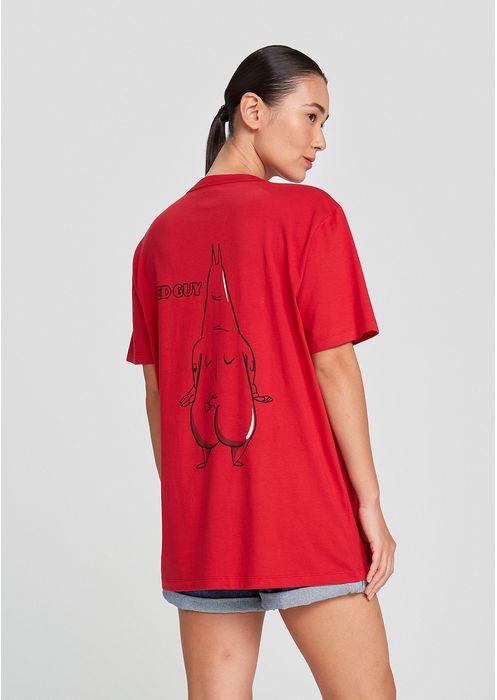 Camiseta Unissex Regular Em Malha Red Guy - Vermelho