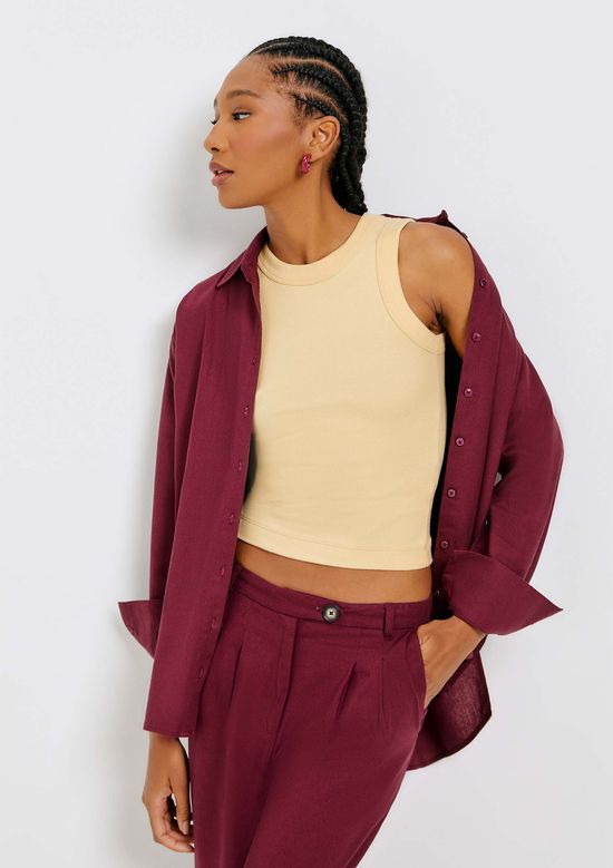 Foto do produto: Regata Básica Feminina Slim Neck - Amarelo