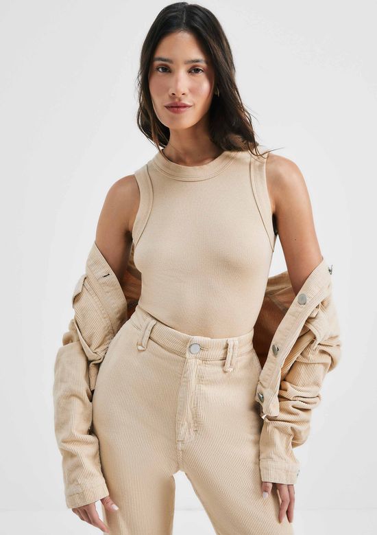 Foto do produto: Regata Básica Feminina Slim Neck - Bege