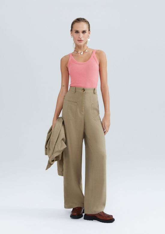 Foto do produto: Regata Básica Feminina Slim Rib - Rosa