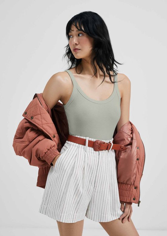 Foto do produto: Regata Básica Feminina Slim Rib - Verde