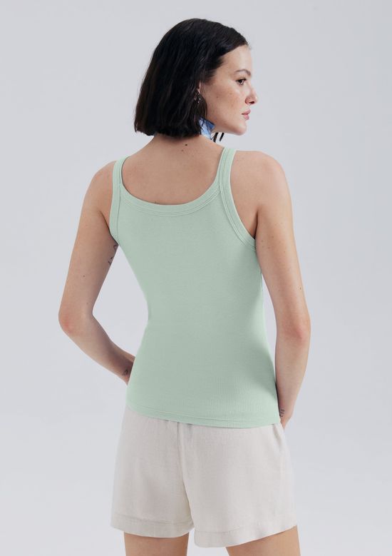 Foto do produto: Regata Básica Feminina Slim Rib - Verde