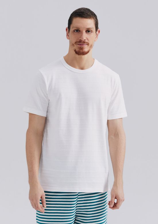 Foto do produto: Camiseta Masculina Manga Curta Em Malha Texturizada - Off white