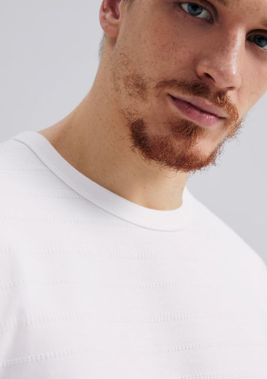 Foto do produto: Camiseta Masculina Manga Curta Em Malha Texturizada - Off white