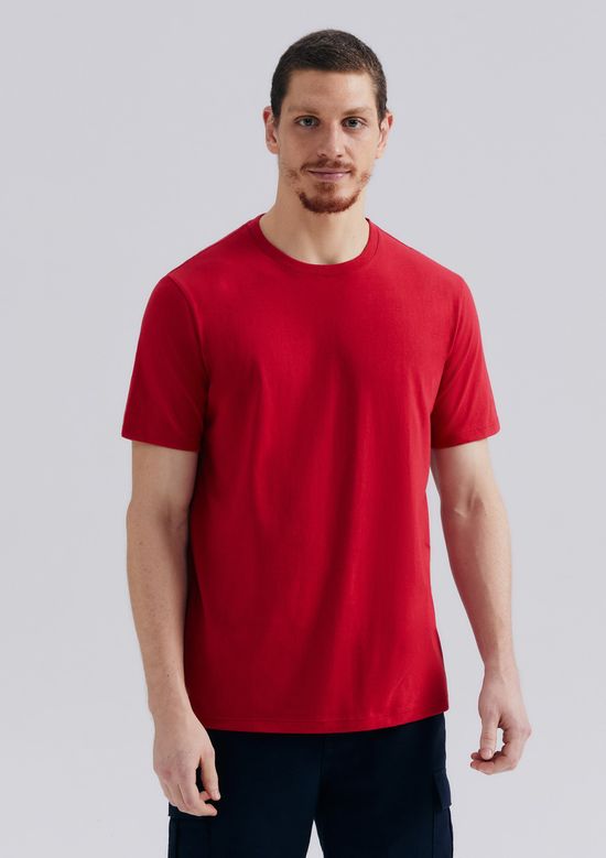 Foto do produto: Camiseta Básica Masculina Manga Curta Em Malha H+ - Vermelho