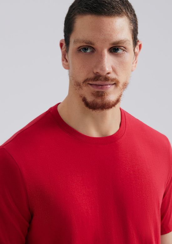 Foto do produto: Camiseta Básica Masculina Manga Curta Em Malha H+ - Vermelho