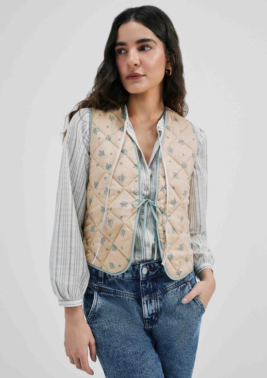 Foto do produto: Colete Feminino Estampado Matelassê - Bege