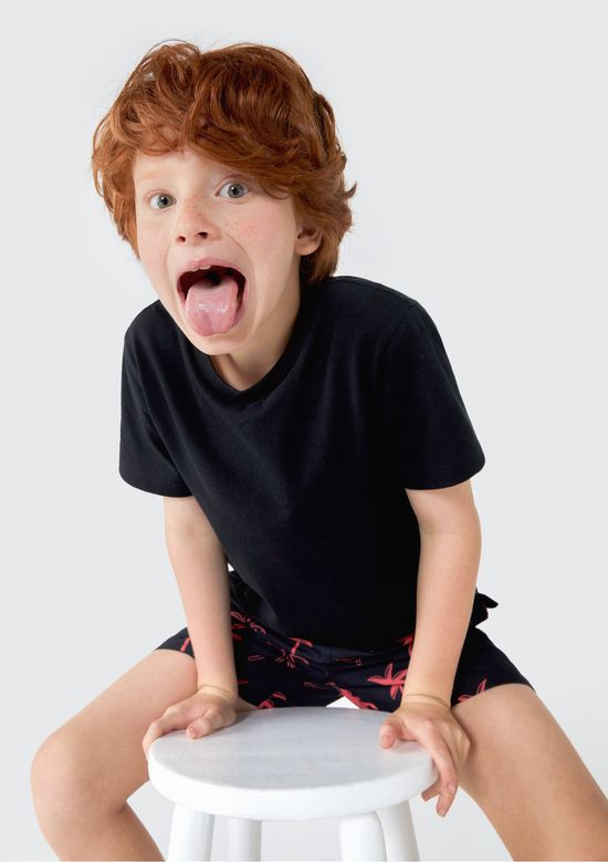 Foto do produto: Camiseta Básica Infantil Menino Toddler Manga Curta - Preto