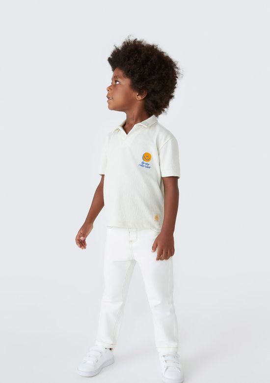 Foto do produto: Calça Infantil Menino Toddler Em Sarja - Off white