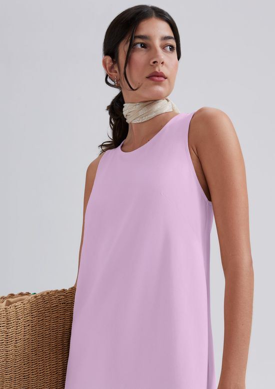 Foto do produto: Vestido Curto Evasê Com Linho - Lilás