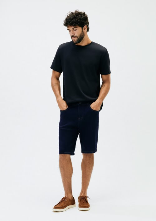 Foto do produto: Bermuda Jeans Masculina Reta Soft Touch - Azul