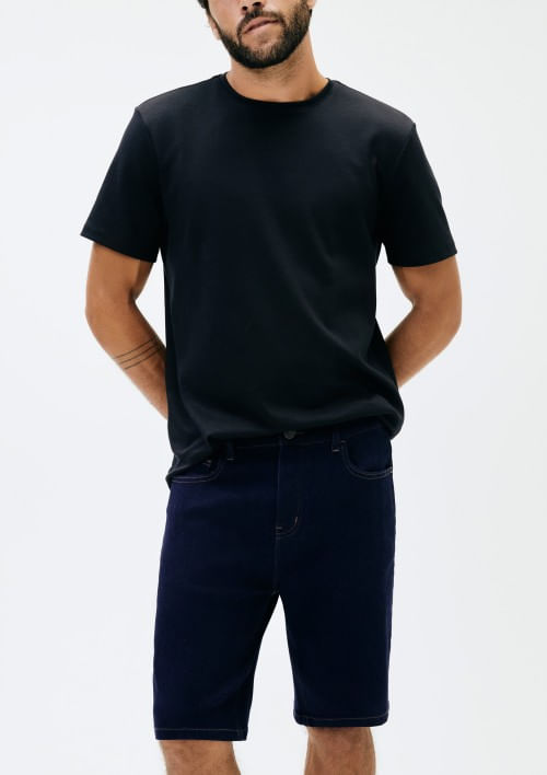 Foto do produto: Bermuda Jeans Masculina Reta Soft Touch - Azul