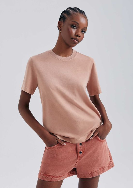 Foto do produto: Camiseta Básica Feminina Estonada Soft - Marrom