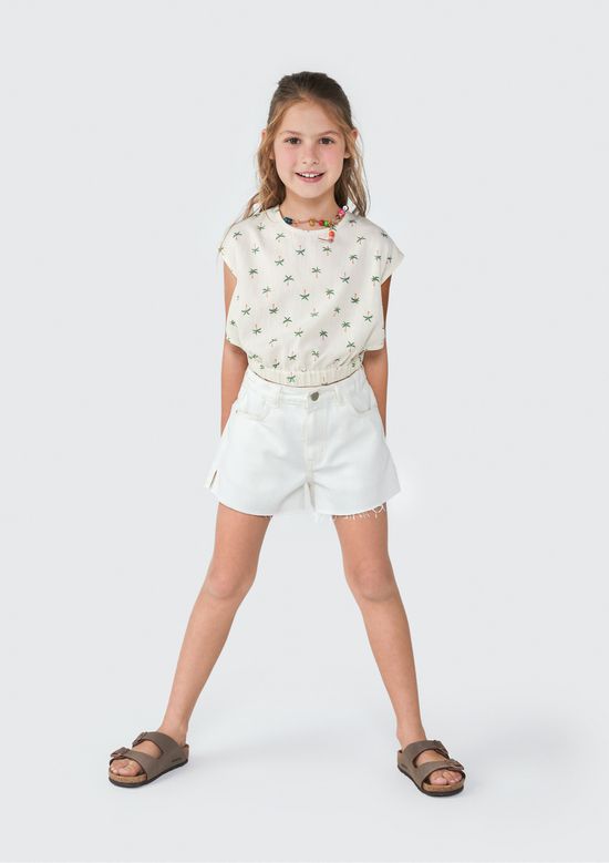 Foto do produto: Blusa Infantil Menina Com Estampa - Bege