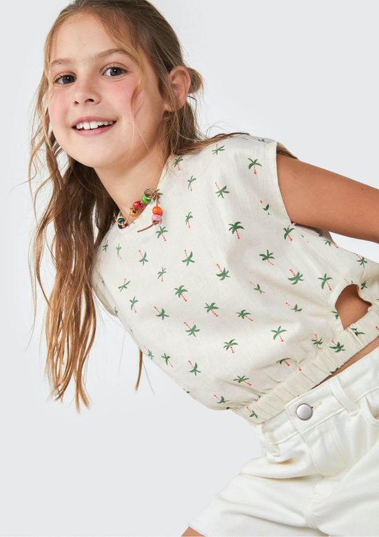 Foto do produto: Blusa Infantil Menina Com Estampa - Bege
