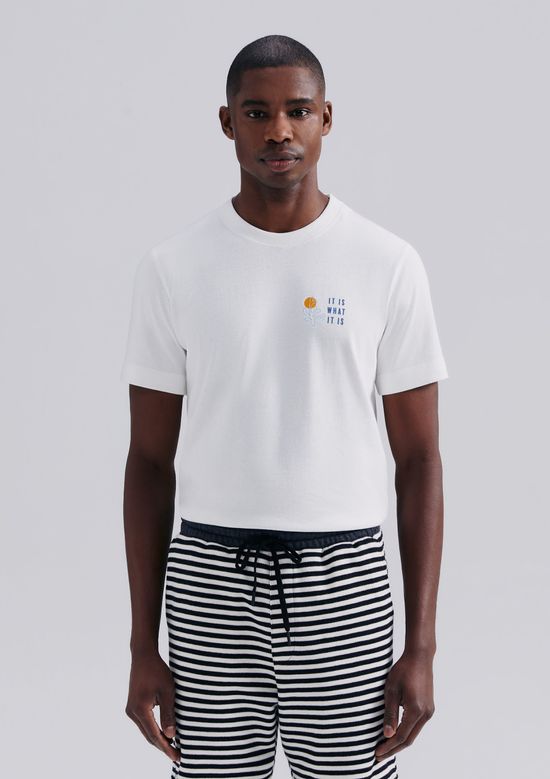Foto do produto: Camiseta Masculina Manga Curta Com Estampa - Off white